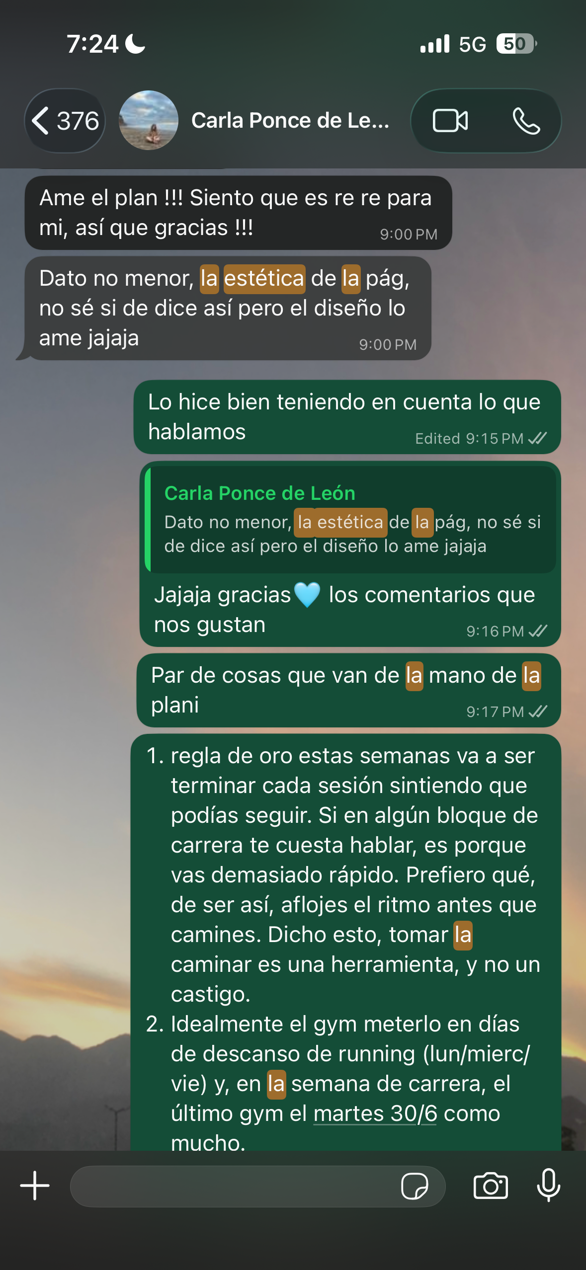 Carla: 'amé el plan, siento que es re para mí', y 'la estética de la página la amé'